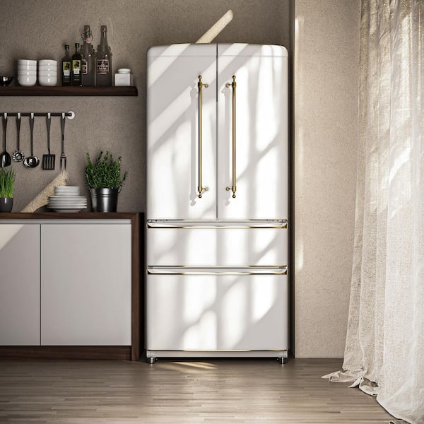 Forno Luigi 33 in. French Door Refrigerator in White, 18 cu. ft