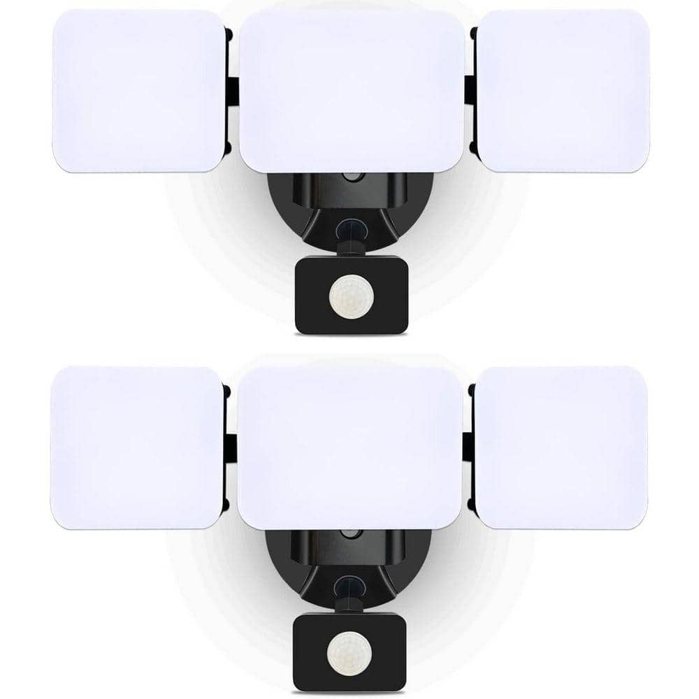 Motion Sensing 280W Watt Equivalent Dusk to Dawn Outdoor Flood Light IP66 PIR Sensor 120V Garage 2-Pack price history on PriceWatchPro