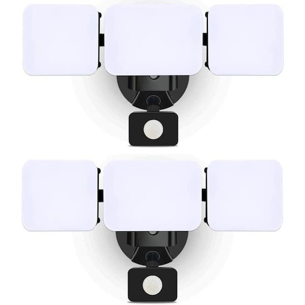Motion Sensing 280W Watt Equivalent Dusk to Dawn Outdoor Flood Light IP66 PIR Sensor 120V Garage 2-Pack
