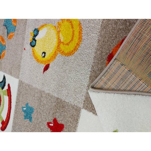 Daycare School City Center Road Area Rug 4x5 for Children Great for Kids Room 