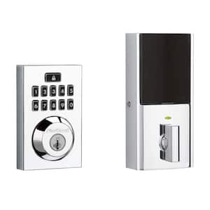 Z-Wave SmartCode 914 Contemporary Single Cylinder Polished Chrome Electronic Deadbolt Featuring SmartKey Security