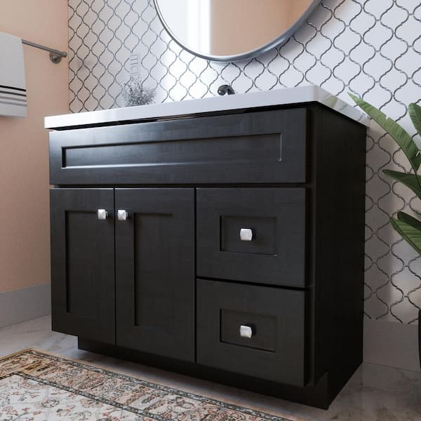 Design House Brookings 36 in. W x 21.73 in. D x 31.5 in. H Bath Vanity Cabinet without Top in. Brown Fully Assembled