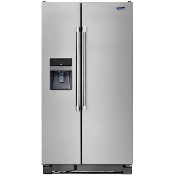 Maytag 33 in. W 21.3 cu. ft. Side by Side Refrigerator in Monochromatic Stainless Steel