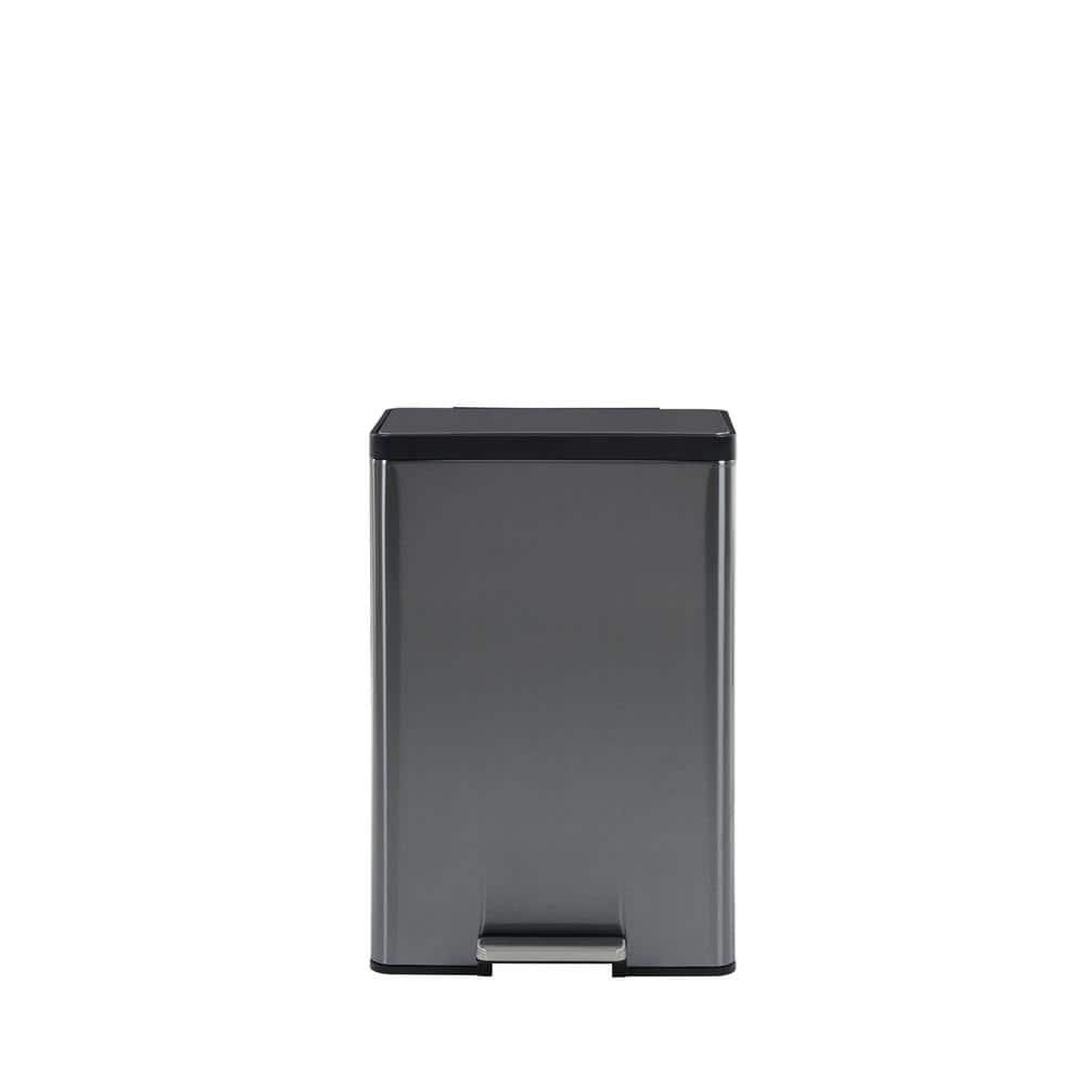 Charcoal Stainless Steel 12 Gallon Pedal Trash Can