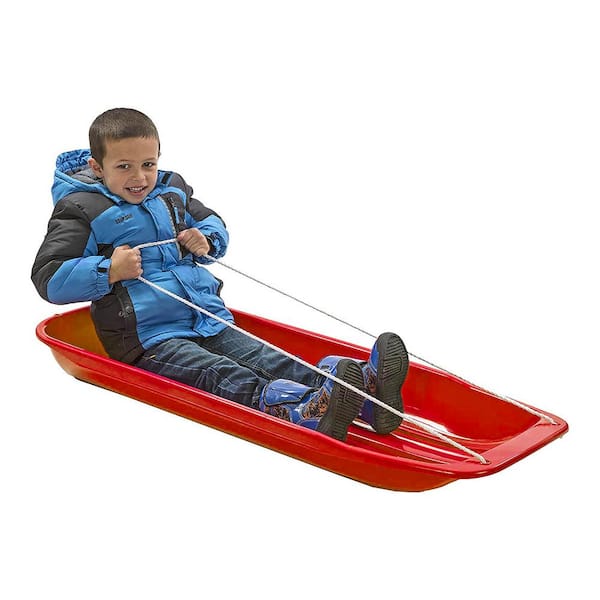 Lucky Bums Kids 48 in. Plastic Snow Toboggan Sled with Pull Rope