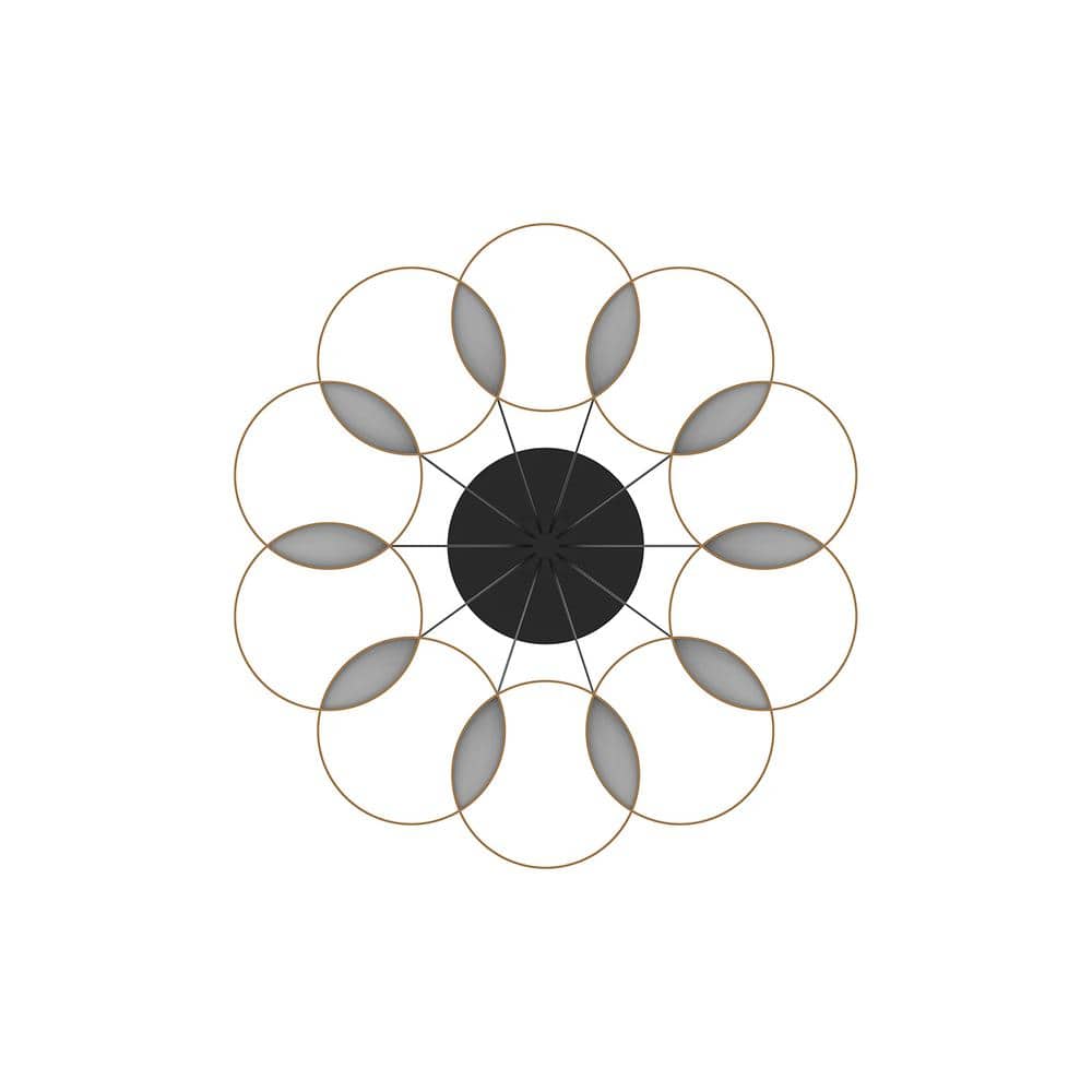 Maestro Black and Gold LED Ring Chandelier