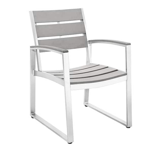 Walker Edison Furniture Company All-Weather Grey Patio Dining Chairs (Set of 2)