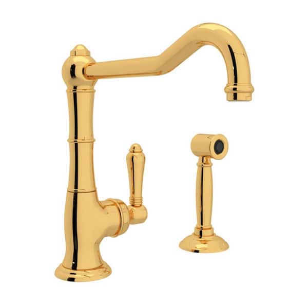 ROHL Acqui Single Handle Standard Kitchen Faucet in Italian Brass