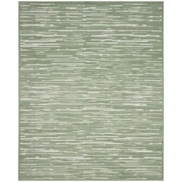 Casual Green 8 ft. x 10 ft. Abstract Contemporary Area Rug