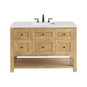 Breckenridge 48.0 in. W x 23.5 in. D x 34.2 in. H Bathroom Vanity in Light Oak with Ethereal Noctis Quartz Top