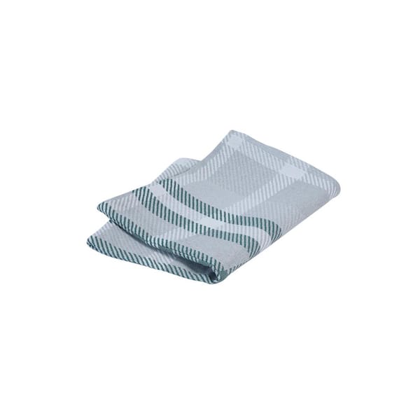 Astella Pacifica 12 in. x 18 in. Tartan Jade Rectangle Outdoor Lumbar Pillow Cover
