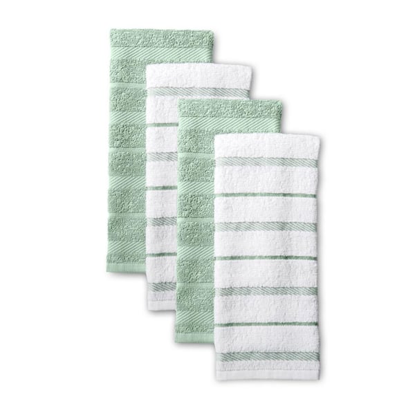 Tommy Bahama Set of 2 Striped Kitchen Dish Towels Blue Green Pink 