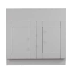 Anchester Assembled 36x34.5x24 in. Sink Base Cabinet with 2 Doors in Light Gray