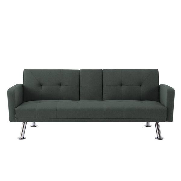 73.23 in. W Dark Gray Fabric Twin Size Sofa Bed with Armrest, Sleeper Sofa  Couch for Living Room W58836785NYY - The Home Depot