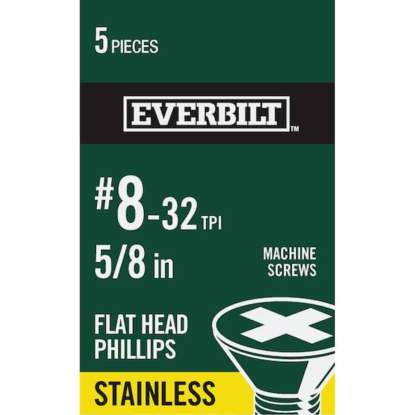 #8-32 x 5/8 in. Phillips Flat-Head Machine Screw (5-Pack)