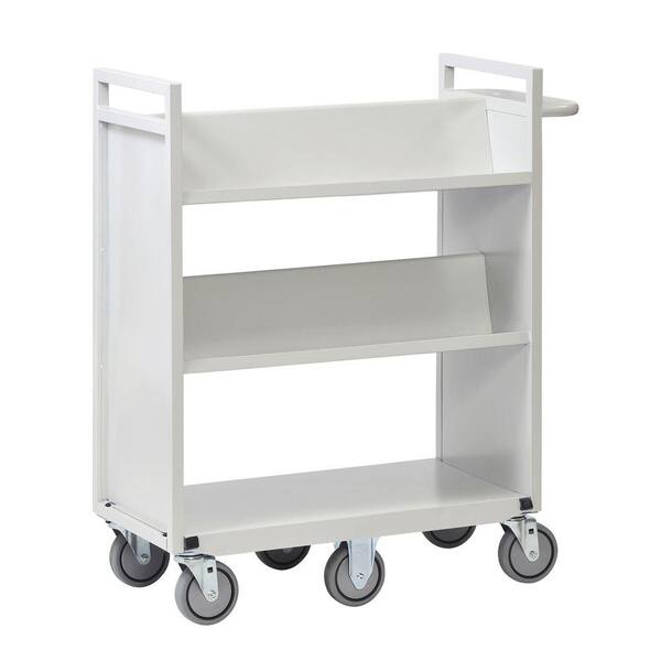 Buddy Products 36 in. W Sloped 3-Shelf Cart with 6-Wheels