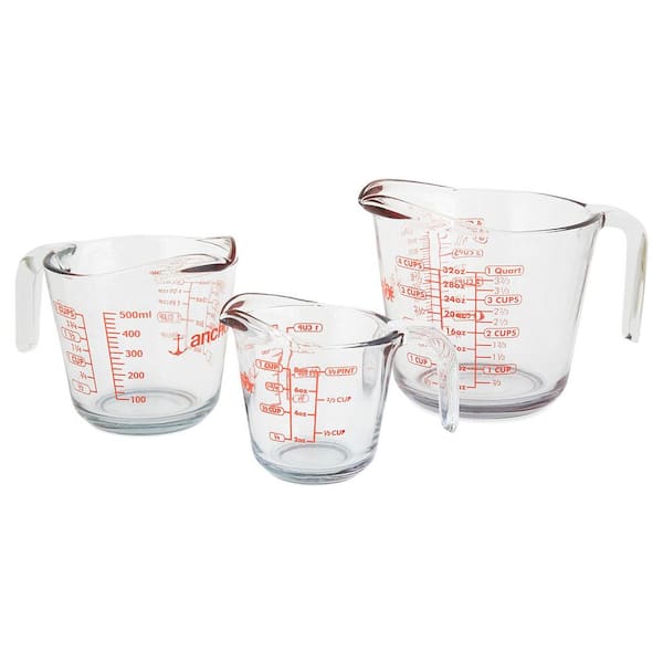 Anchor Hocking 3-Piece Open Handle Measuring Cup 77940 - The Home Depot