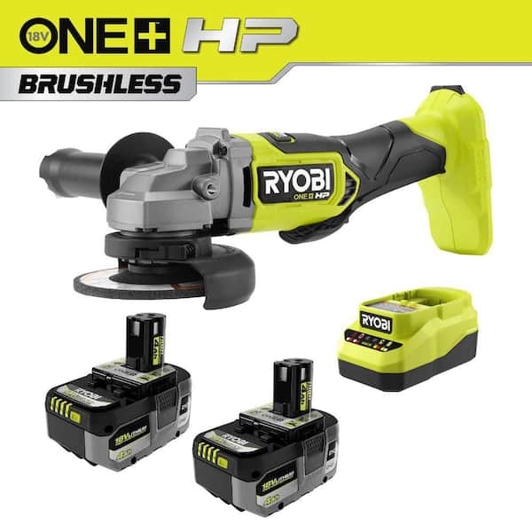 ONE+ HP 18V Brushless Cordless 4-1/2 in. Angle Grinder Kit with (2) 4.0 Ah HIGH PERFORMANCE Batteries and Charger
