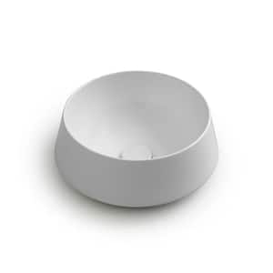 Mood TA 42R Ceramic Round Vessel Sink in Glossy White