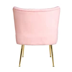 Trinity 25 in. Pink Velvet Channel Tufted Accent Chair