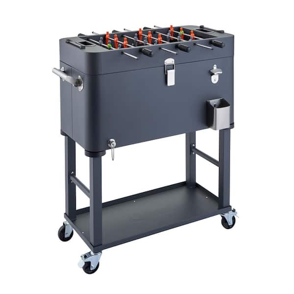 TRINITY 80 qt Detachable Tub Foosball Cooler w/ Cover Gray