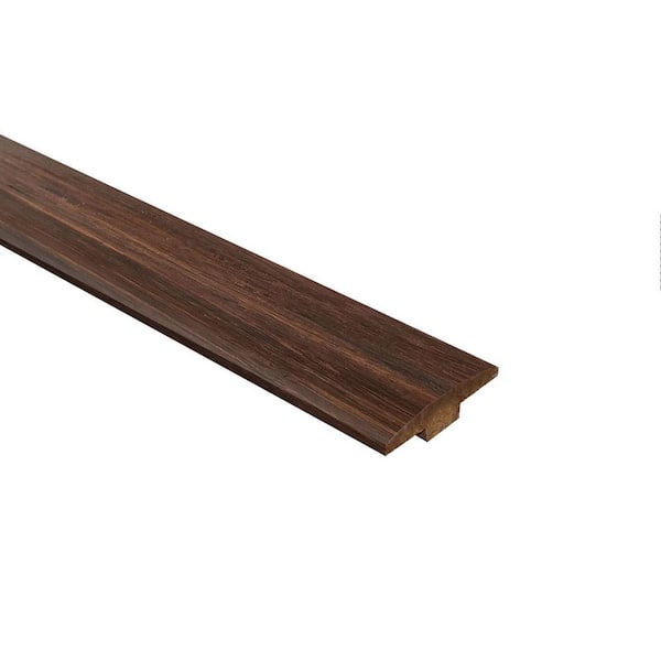 Unbranded Hand Scraped Strand Woven Coffee Herringbone 0.598 in. Thick x 1.98 in Wide x 72 in. Length Bamboo T Molding
