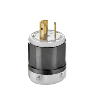 20 Amp 125-Volt Locking Plug, Black and White