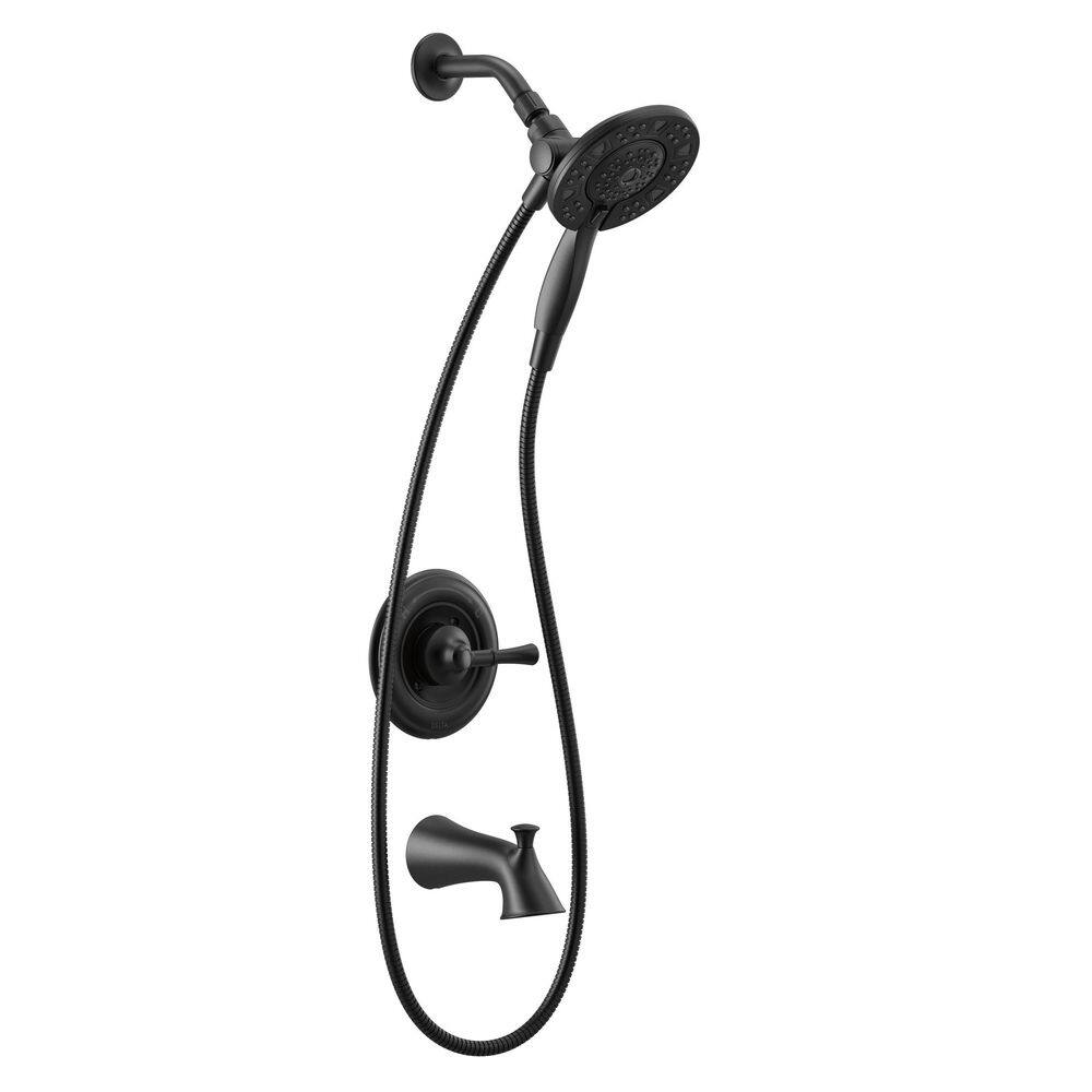 Delta Chamberlain In2ition Single-Handle 4-Spray Tub and Shower Faucet in Matte Black (Valve Included)