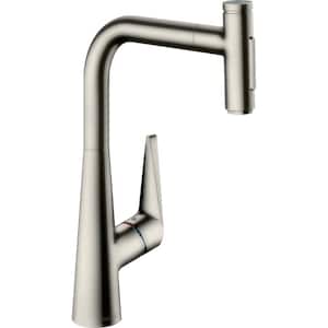 Talis Select S Single-Handle Pull-Down Sprayer Kitchen Faucet in Steel Optic