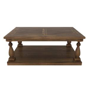 45 in. Brown Rectangle Wood Coffee Table with Storage