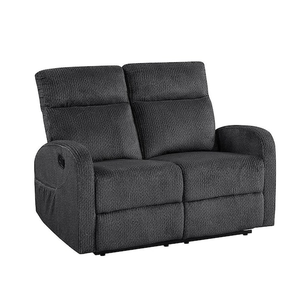 Lazzara Glendale 50 in. W Dark Gray Microfiber Manual Double