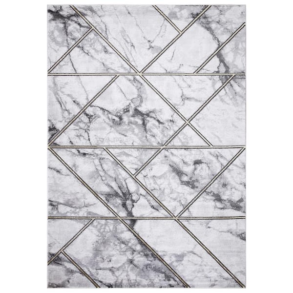 Concord Global Trading BrightonCollection Bellucci Gold 7 ft. x 9 ft. Geometric Area Rug