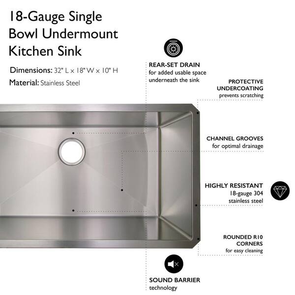 Design House Kitchen Sink Anti-Clogging S304 Stainless Steel Drain