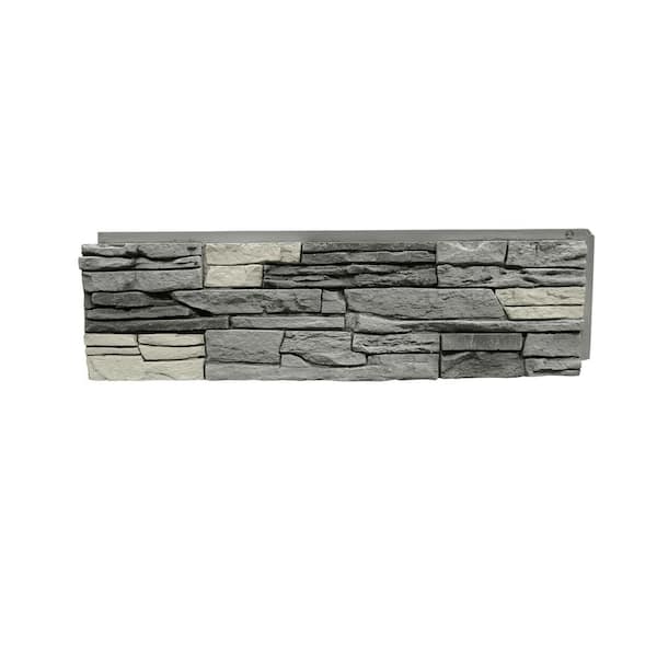 GenStone 42 in. x 12 in. Stacked Stone Northern Slate Faux Stone Siding Panel