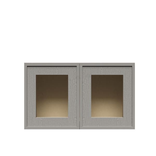 LIFEART CABINETRY Slim Shaker Assembled 36 in. W x 12 in. H x 12 in. D Wall Kitchen Cabinet in Gray