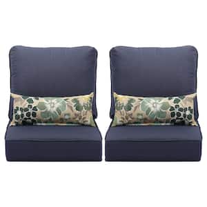 22 in. x 24 in. Patio Furniture Outdoor Deep Seat Single Chair Sofa Cushion Back Olefin Fabric Slipcover Sponge Foam