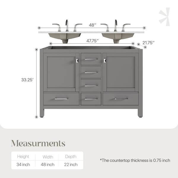 Eviva Dallas 42 in. W x 22 in. D x 34 in. H Bath Vanity in White with Black Granite Top with Black Sink