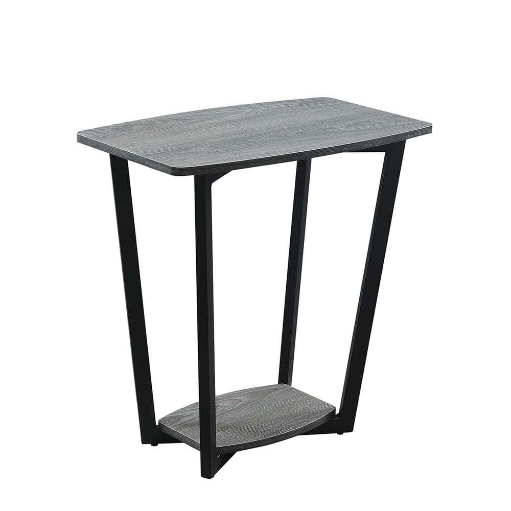 Urban Loft 24" Weathered Gray and Black Metal End Table
