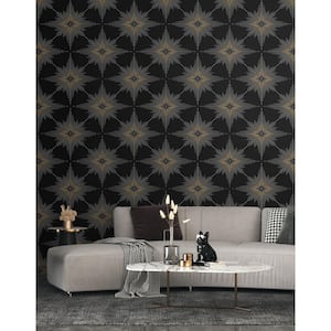 Ebony North Star Unpasted Nonwoven Paper Wallpaper Roll 57.5 sq. ft.