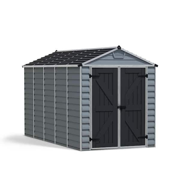 CANOPIA by PALRAM SkyLight 6 ft. W x 12 ft. D Dark Gray Deco Plastic Garden Outdoor Storage Shed 75.6 sq. ft.