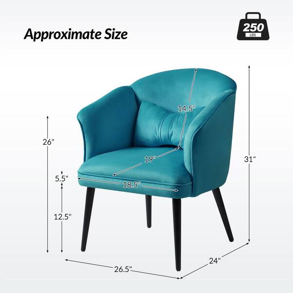 JAYDEN CREATION Richard Turquoise 26.5 in. W Wingback Chair JAYDEN CREATION Richard Turquoise 26.5 in. W Wingback Chair