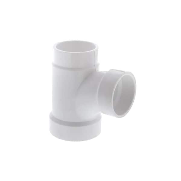 VPC 2 in. x 1-1/2 in. x 2 in. PVC DWV All Hub Reducing Sanitary Tee Fitting
