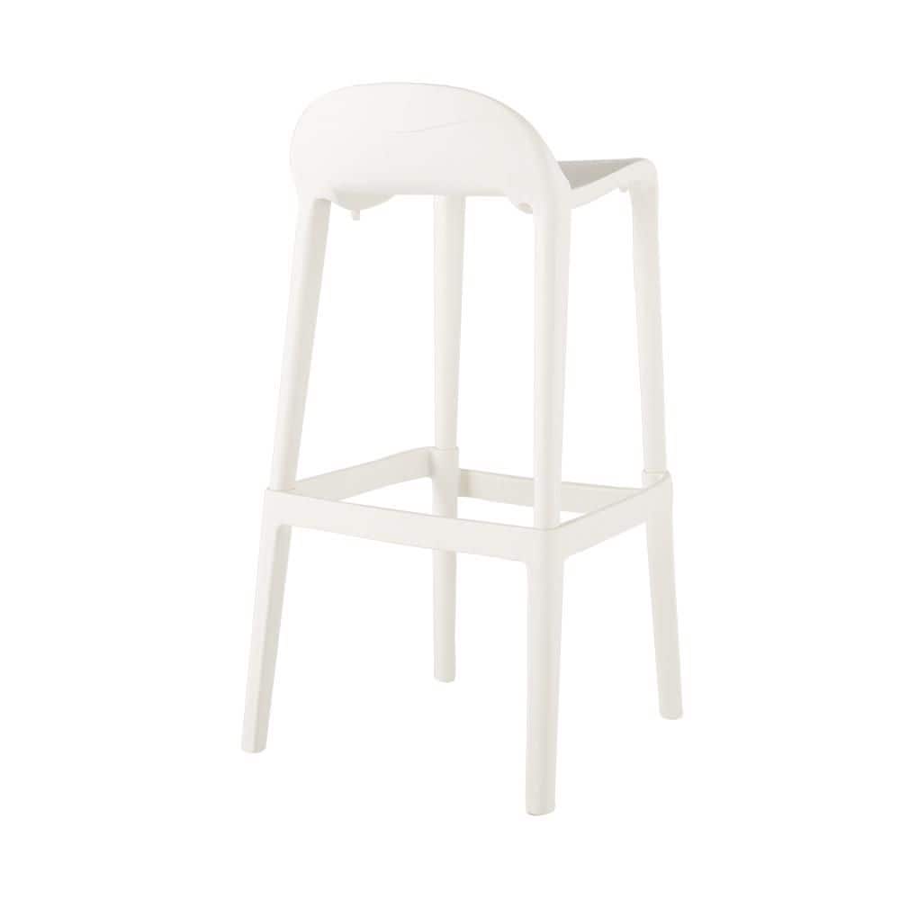 Lagoon Joyous 25" White Saddle Style Barstool, Set of 2