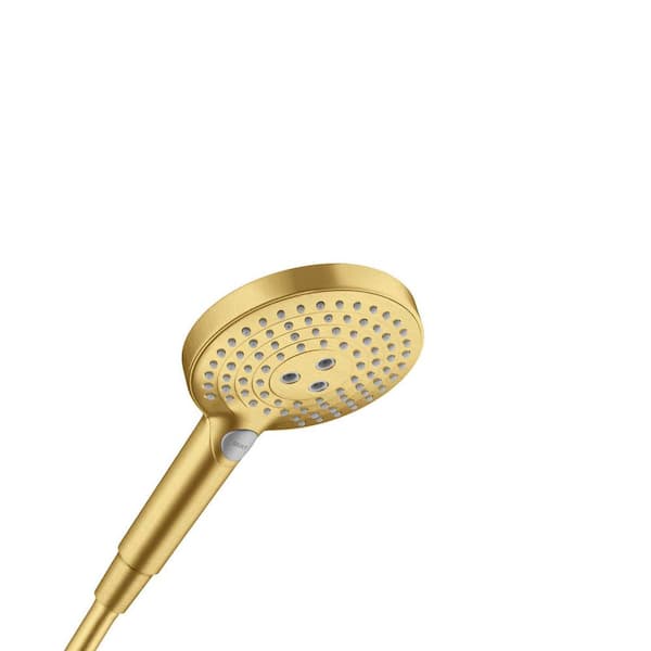 Hansgrohe Raindance Select S 3-Spray Patterns 2.5 GPM 5.06 in. Wall Mount Handheld Shower Head in Brushed Gold Optic