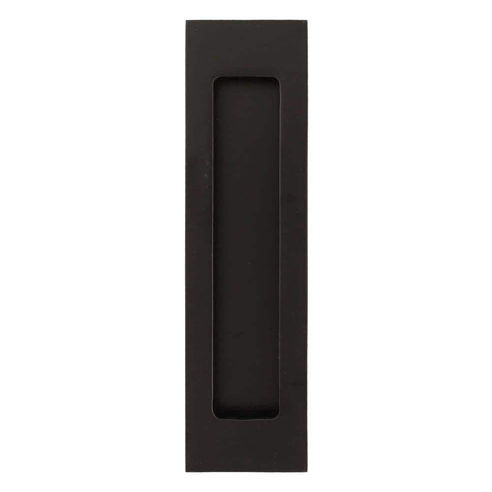 Flat Black Solid Brass Rectangular Flush Pull Handle