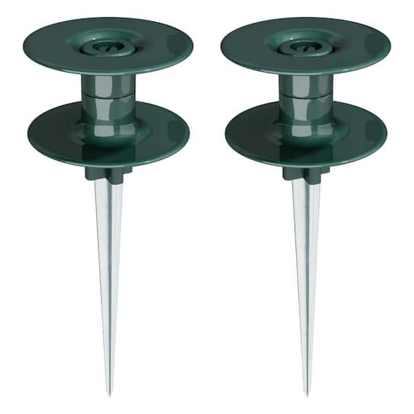 9.84 in. Zinc Metal Hose Guide Spike with Heavy Spin Top, Rust-Free Garden Hose Stake for Plant Protection (2-Pack)