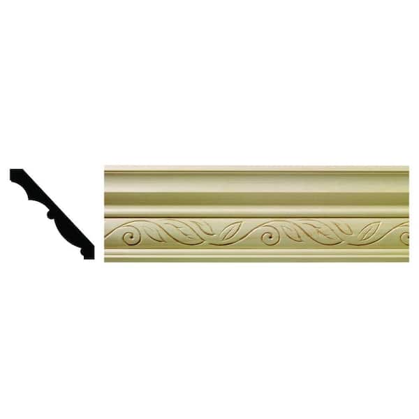 Ornamental Mouldings 1612 1 2 In X 3 4 6 Hardwood White Unfinished Clean Scroll Crown Moulding Sample - Decorative Crown Molding Home Depot
