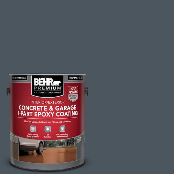 1 gal. #N480-7 Midnight Blue Self-Priming 1-Part Epoxy Satin Interior/Exterior Concrete and Garage Floor Paint