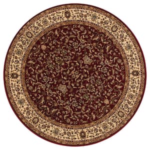 Persian Classics Kashan Red 8 ft. Round Area Rug