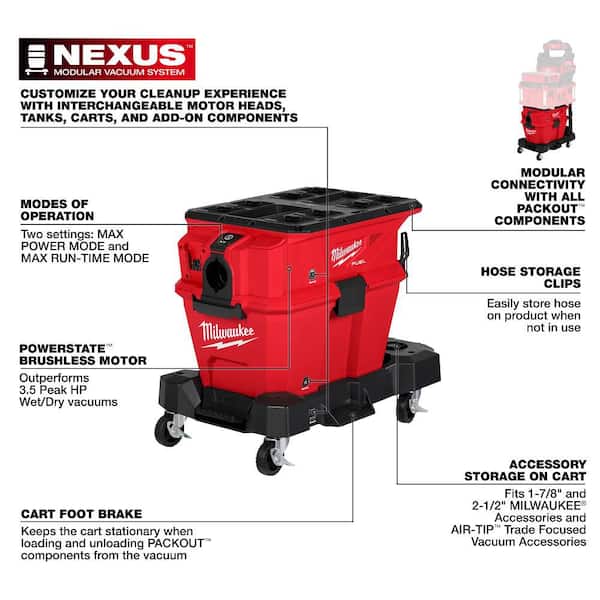 Milwaukee M18 FUEL NEXUS 6 Gallon Wet/Dry Vacuum with PACKOUT